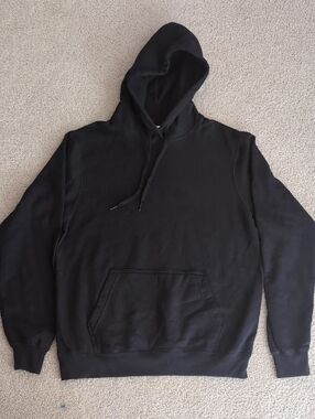 Port and Company Black Hooded Pullover Sweatshirt